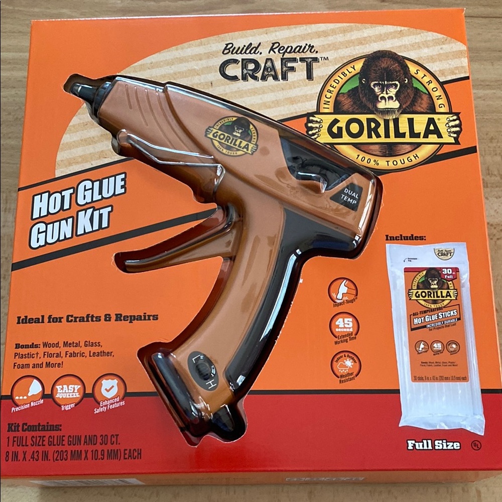 Gorilla Hot Glue Gun Kit  Full-size - NIP